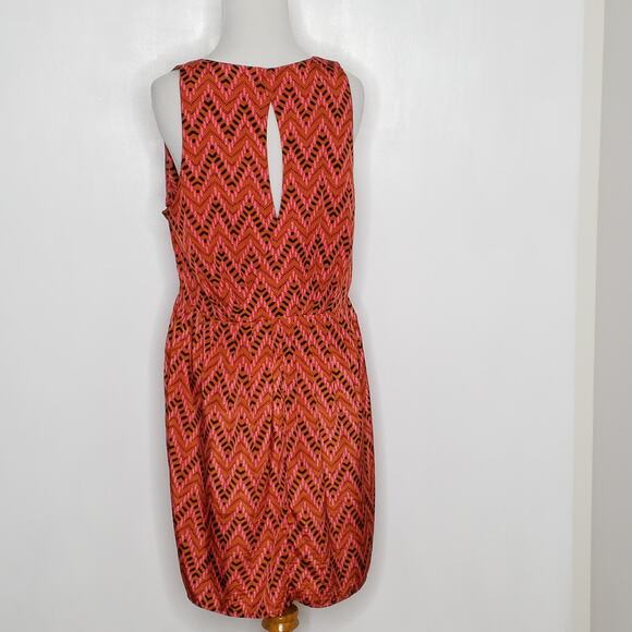 Jack by BB Dakota Aiko Dress Red Chevron Mini Sleeveless Large - Picture 4 of 11